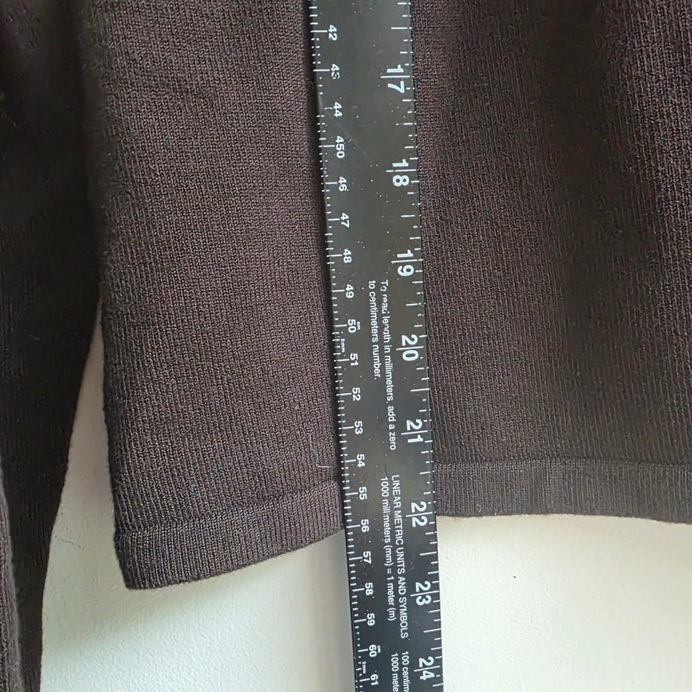 Eileen Fisher Womens Large Brown Cotton Knit Roll Neck Long Sleeve Top Sweater - Picture 5 of 6